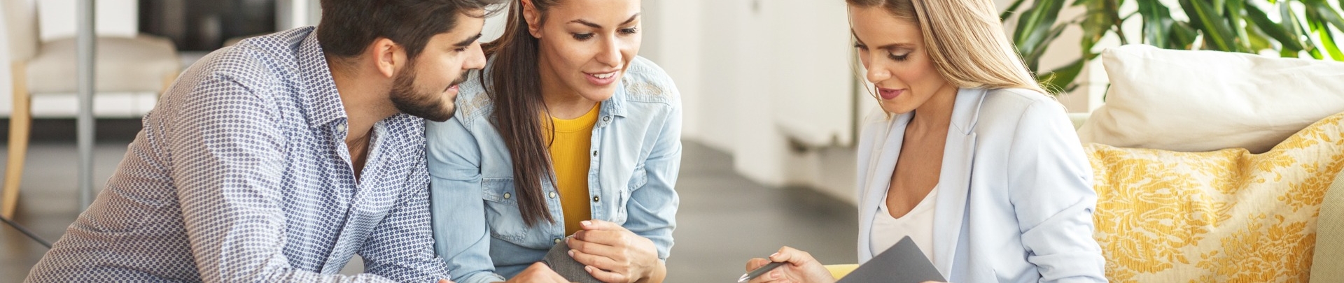 Financieel adviseur in gesprek met stel